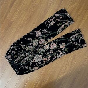 High Waisted Boutique Velvet Sheer Floral Pant